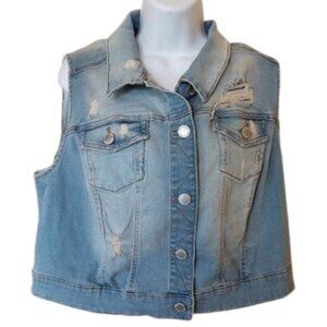 Light Wash Denim Vest Size 18 New NWT
